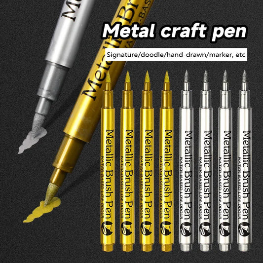 Gold Silver Metallic Marker Pen Waterproof Permanent