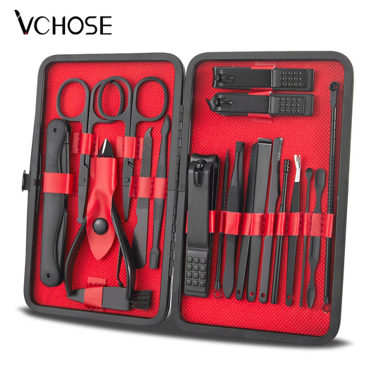 7/15/20pcs Manicure Pedicure Set Stainless Steel