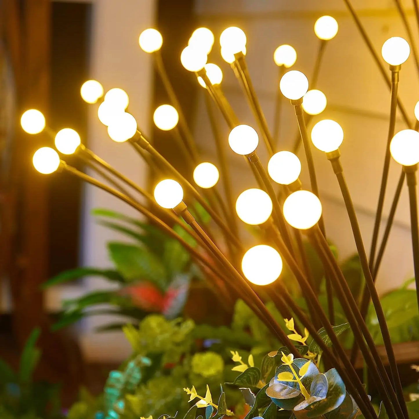 8 LED Solar Garden Lights Powered Firefly Lights