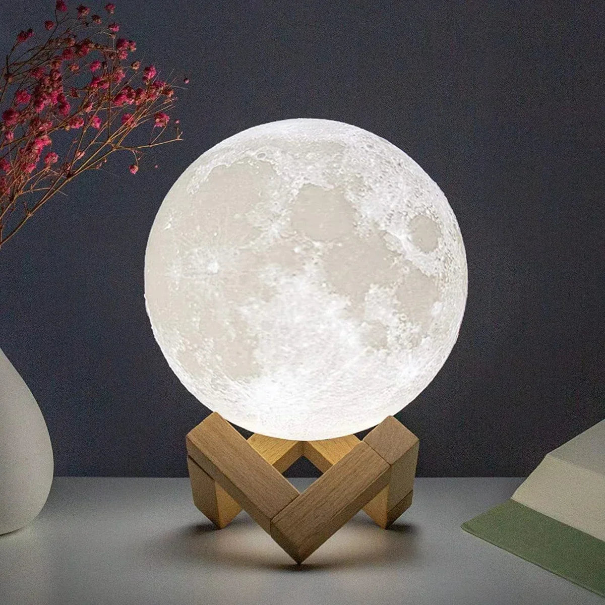 8cm Moon Lamp LED Night Light Battery Powered