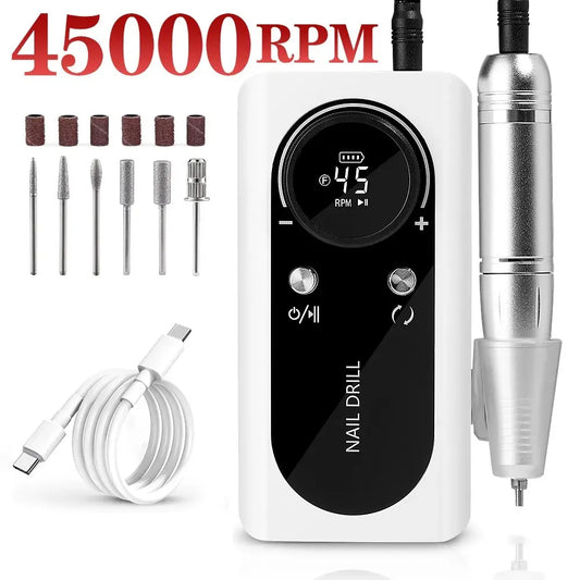 Nail Drill Machine Electric Portable Nail File Rechargeable